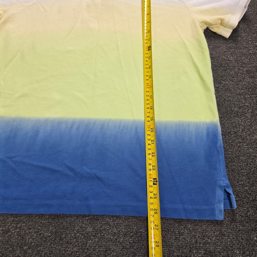 Polo Ralph Lauren Polo Shirt Mens M White Yellow Blue Ombre Dip Dye Classic Fit - Picture 5 of 7
